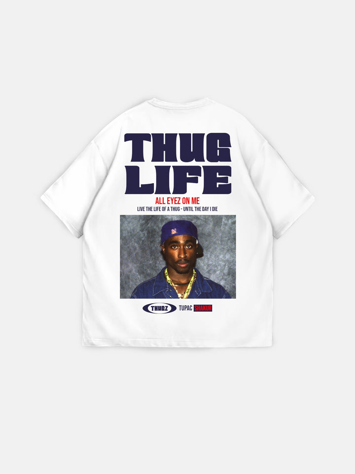 Oversize Thug Life T-Shirt - White