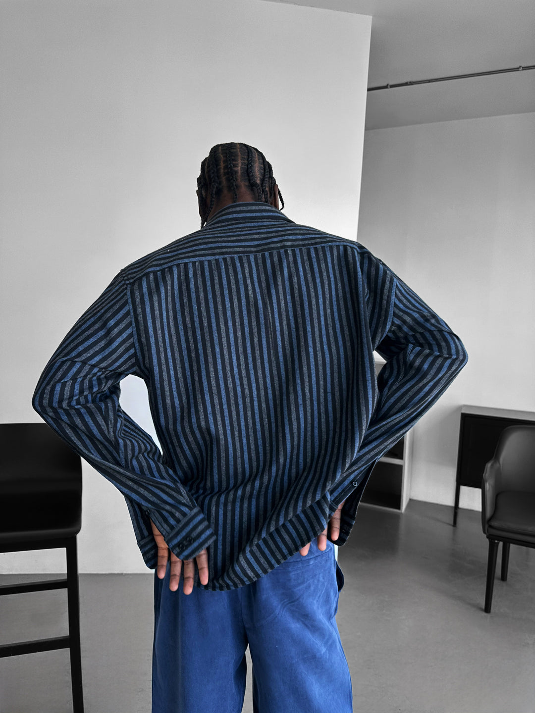Thick Checked Winter Shirt - Blue