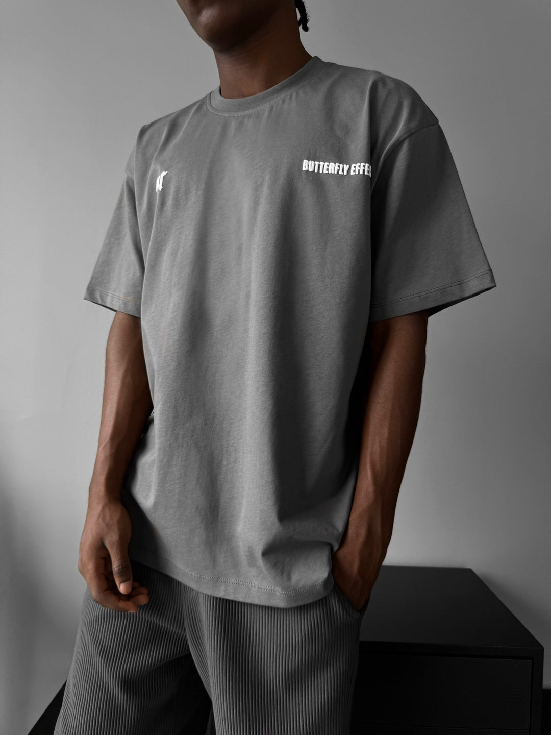 Oversize 'Butterfly Effect' T-Shirt - Anthracite