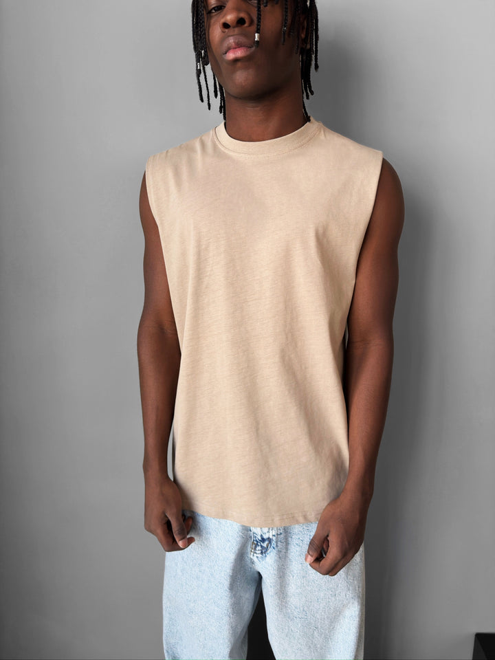 Oversize Basic Tanktop - Beige