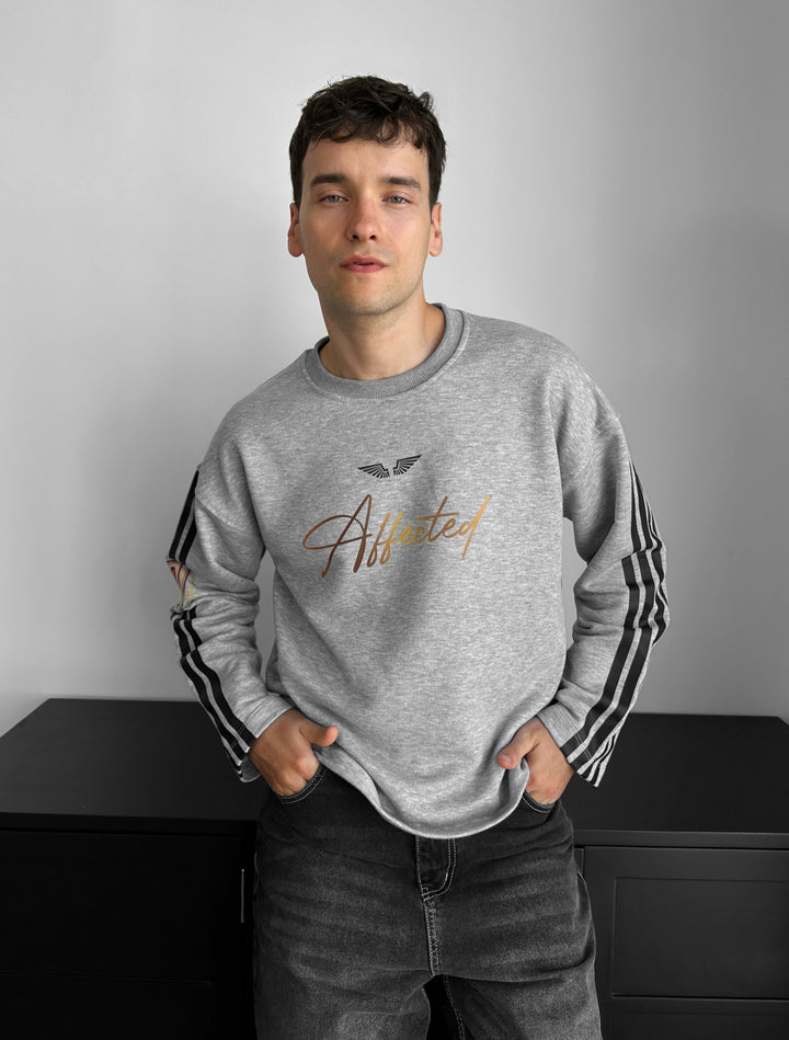 Oversize Affected Sweatshirt - Grey Melange