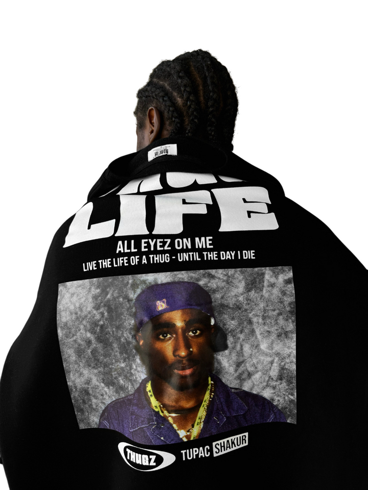 Oversize Thug Life Sweater - Black