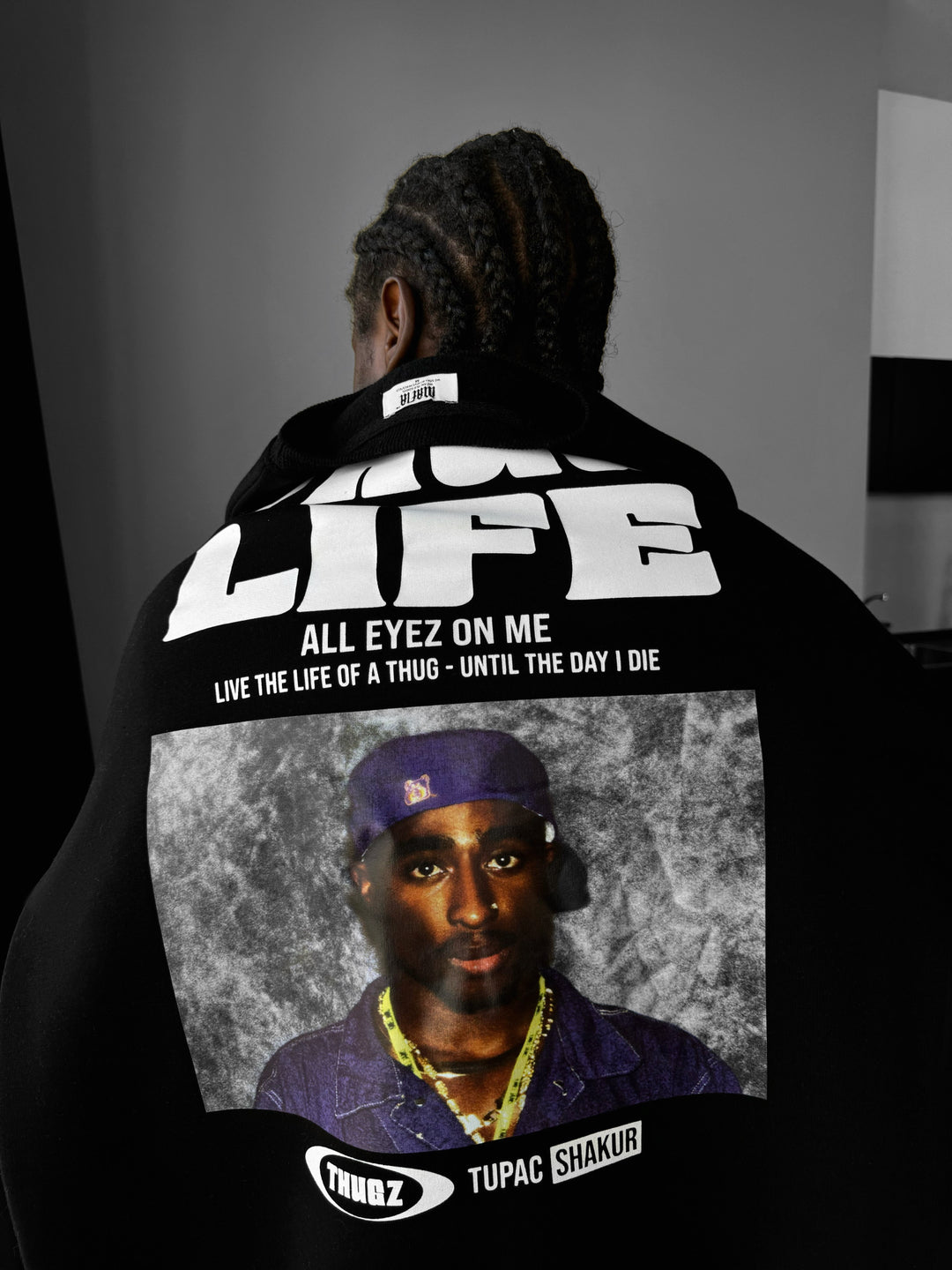 Oversize Thug Life Sweater - Black