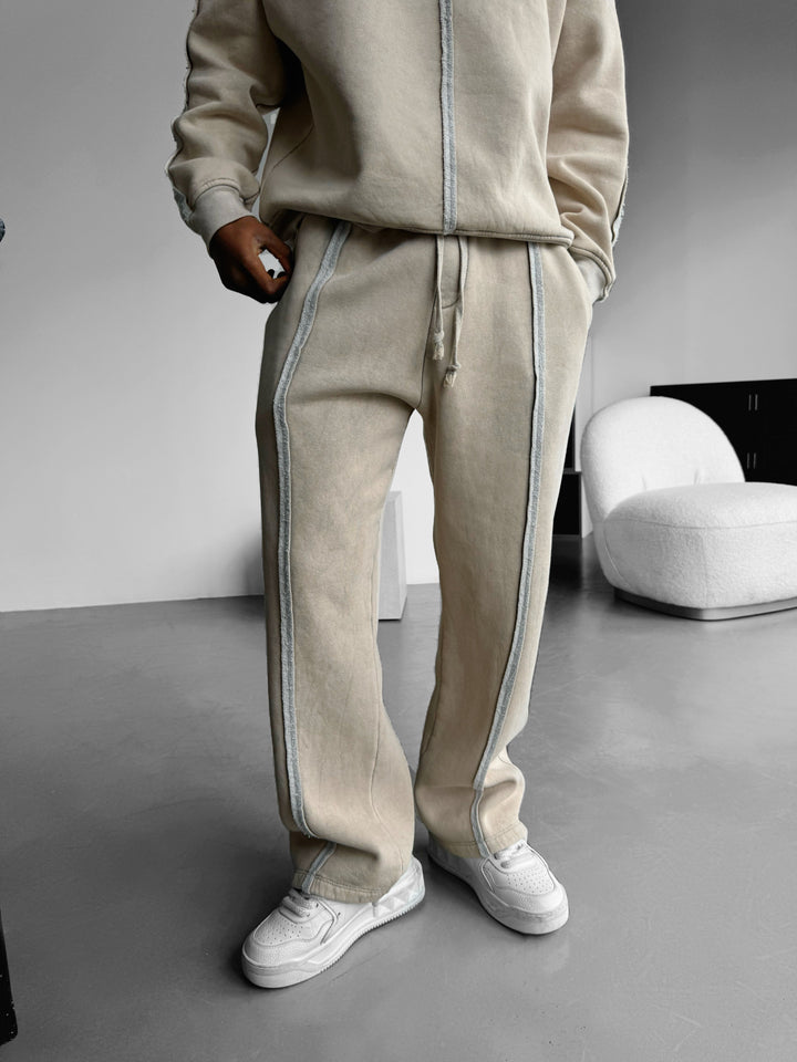 Loose Fit washed Seam Trousers - Stone