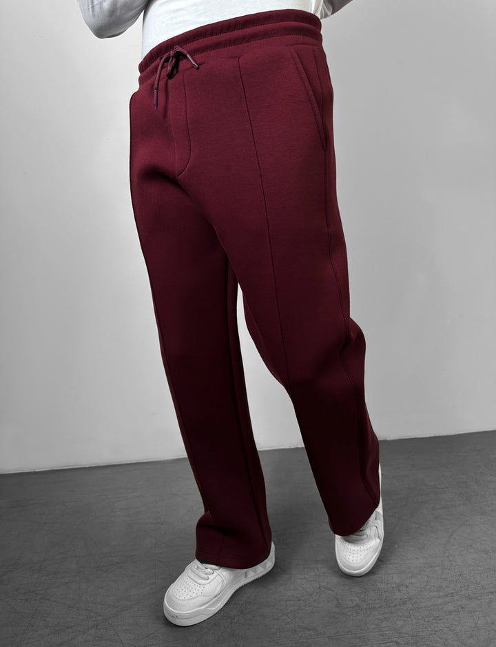 Loose Fit Seam Trousers - Bordeaux