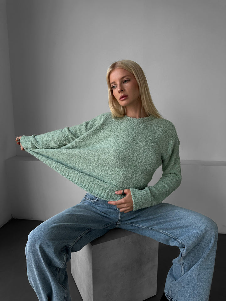 Oversize Plush Pullover - Starlight Blue