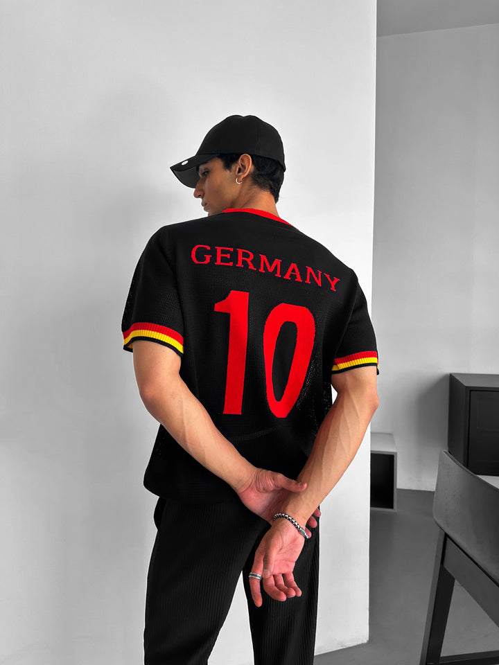 Oversize Germany Knit T-shirt - Black