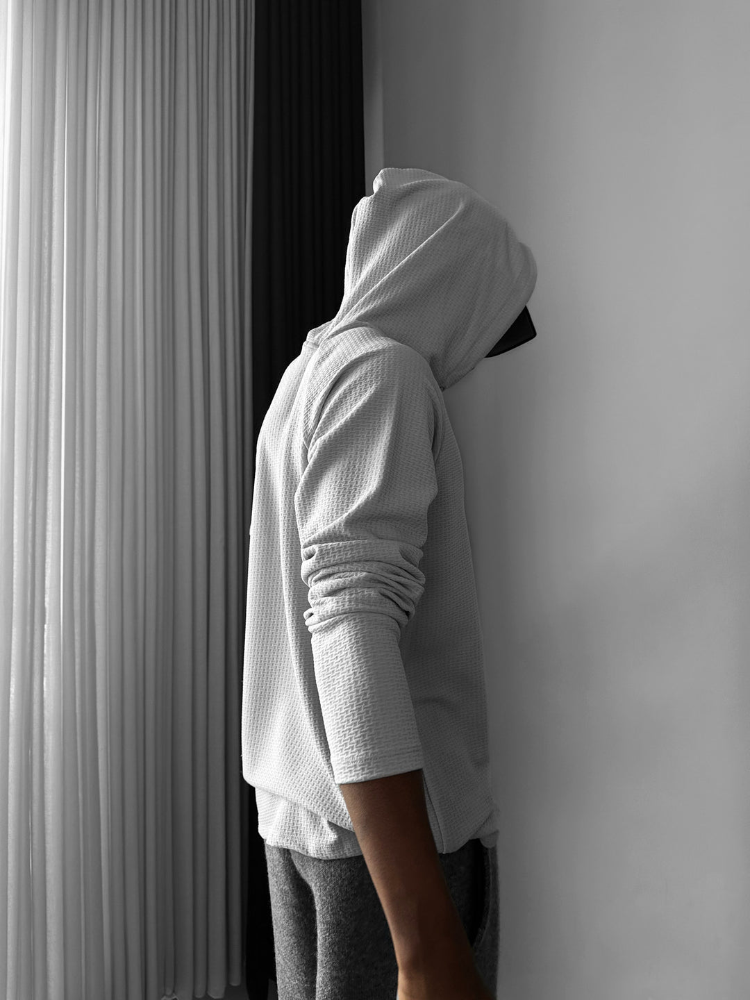 Loose Fit Thin Hoodie - Grey