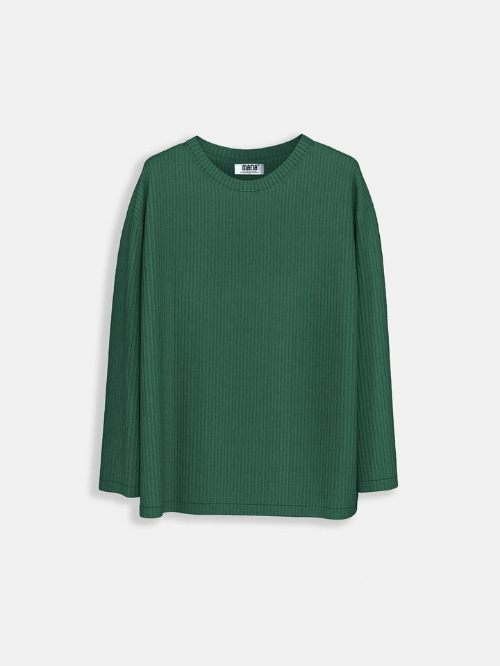 Oversize Cord Sweater - Forest Green