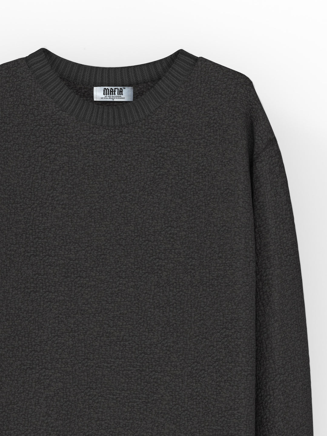 Oversize  Piquée Sweater - Black