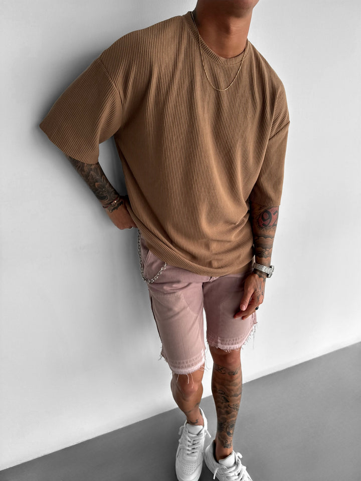 Oversize Cord Tee - Camel