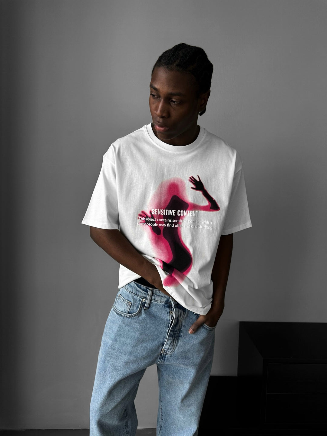 Oversize Sensitive Content T-Shirt - Ecru