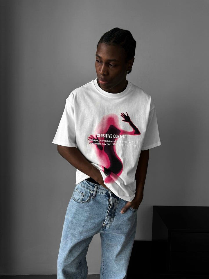 Oversize Sensitive Content T-Shirt - Ecru