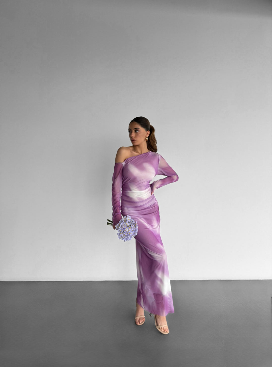 Abstract Pattern Maxi Dress - Lila