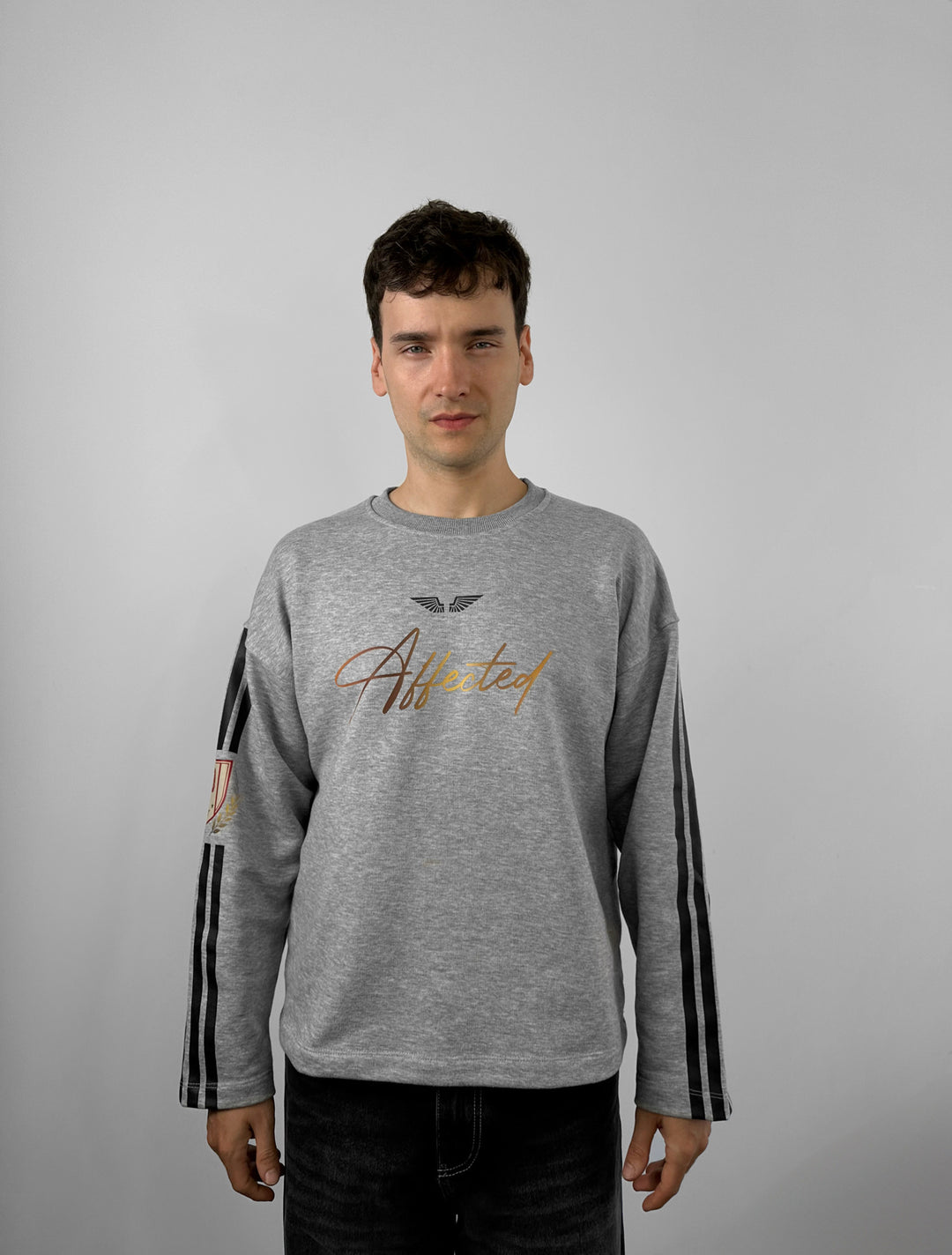 Oversize Affected Sweatshirt - Grey Melange