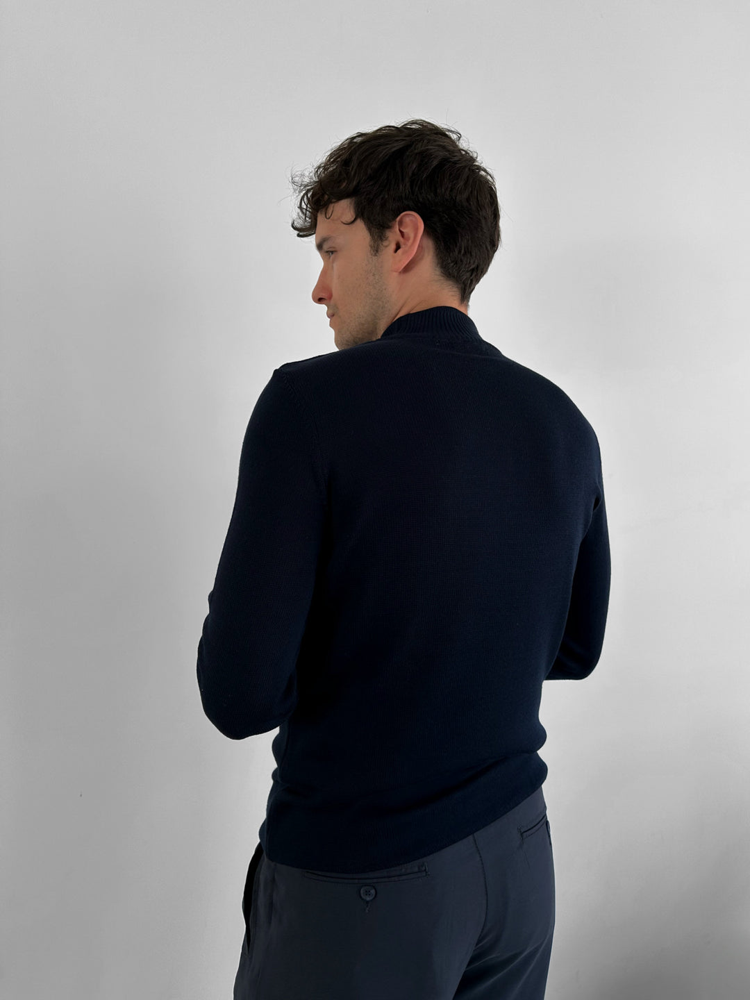 Loose Fit Half Neck Pullover - Indigo