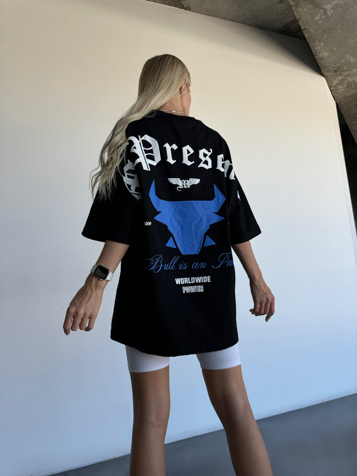 Oversize Bull Worldwide T-shirt - Black and Saks