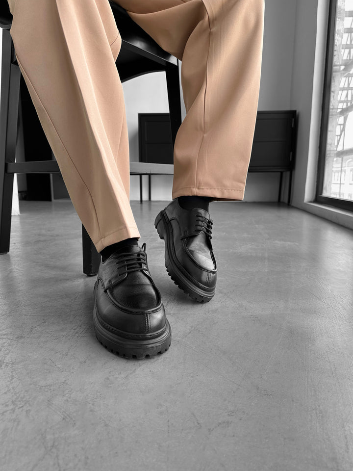 Casual Leather Shoes - Black