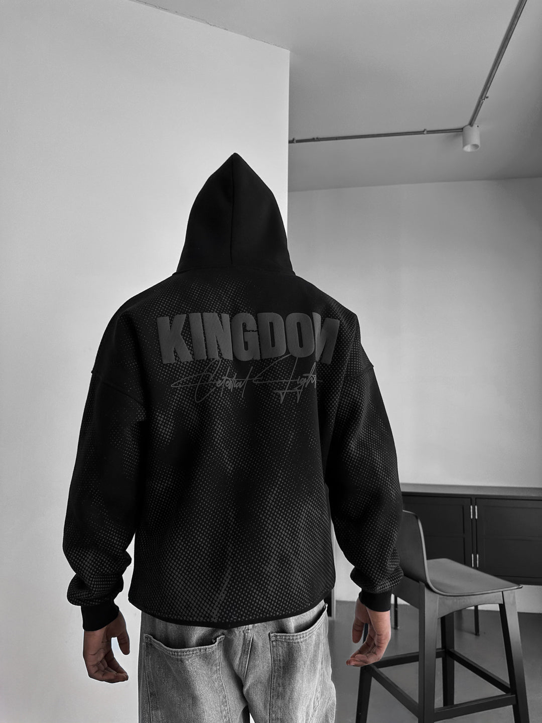 Oversize Kingdom Hoodie - Black and Anthracite