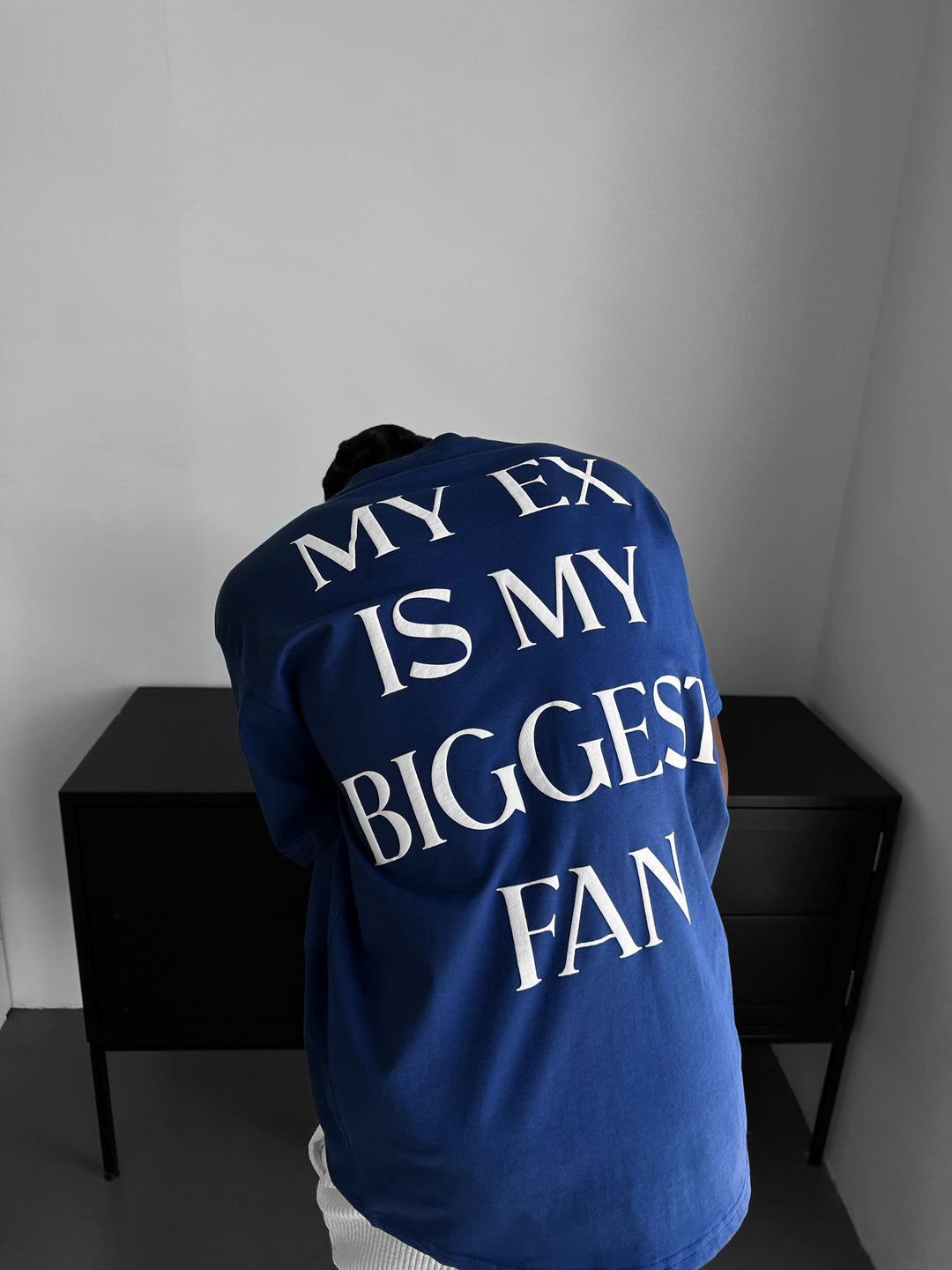 Oversize "EX" T-Shirt - Navy Peony