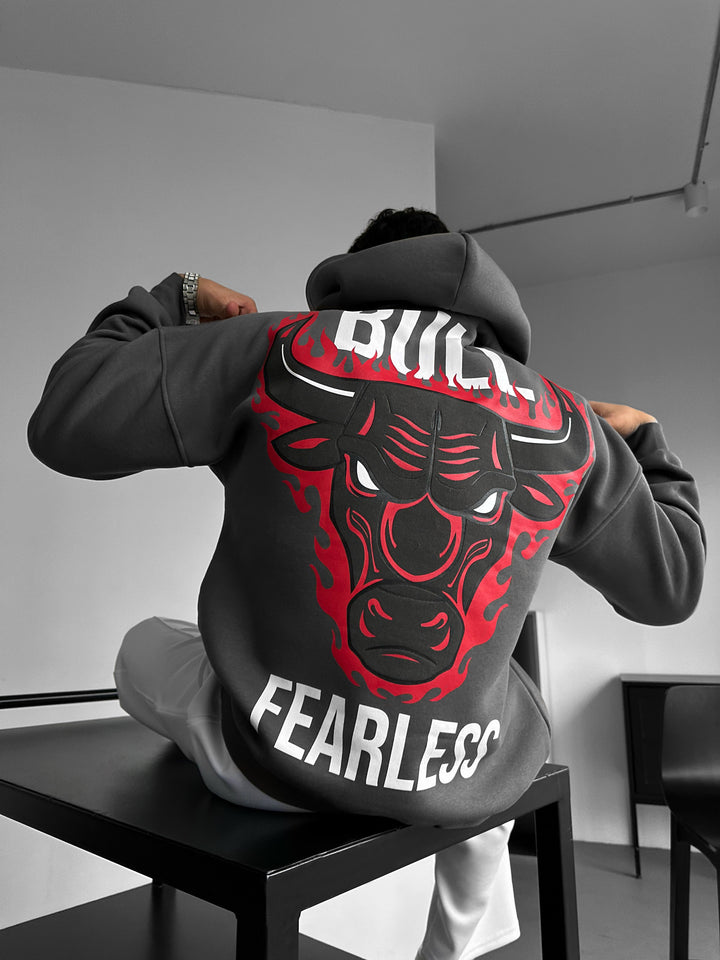 Oversize Bull Fearless Hoodie - Anthracite