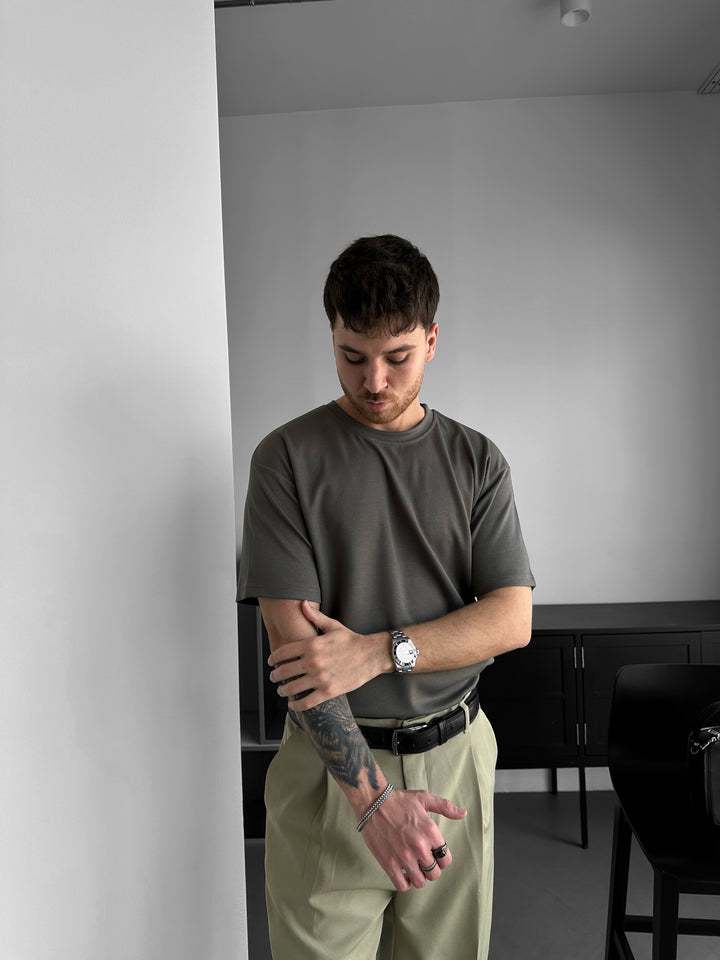 Loose Fit Basic T-shirt - Khaki
