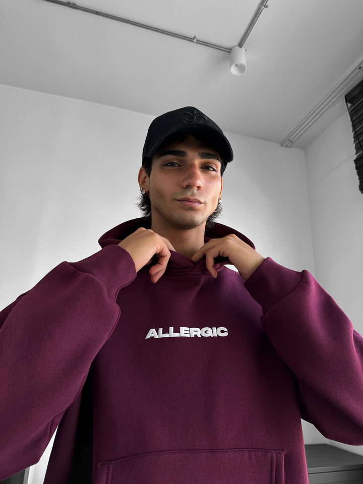 Oversize Allergic Hoodie - Bordeaux