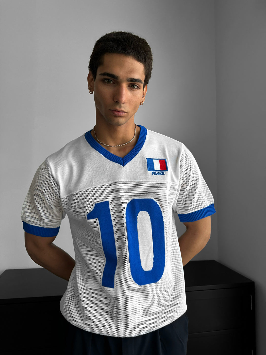 Oversize France Knit T-shirt - White