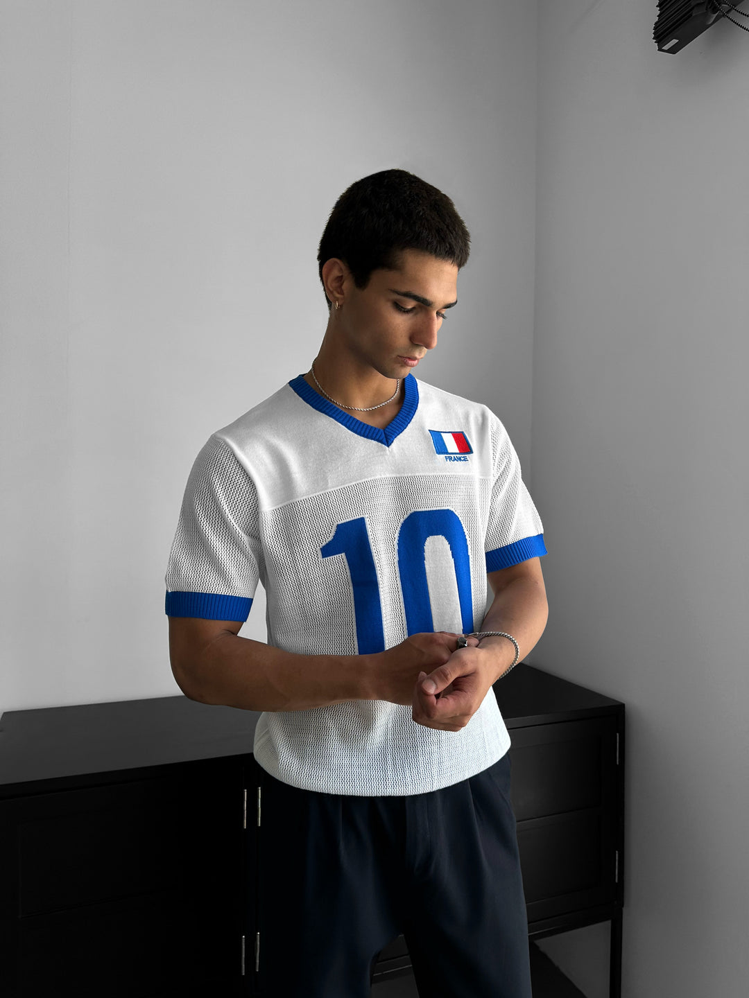 Oversize France Knit T-shirt - White