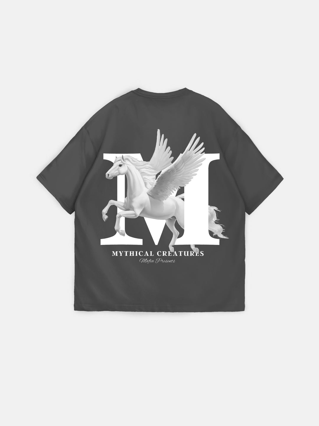 Oversize Mythical Creatures T-shirt - Anthracite