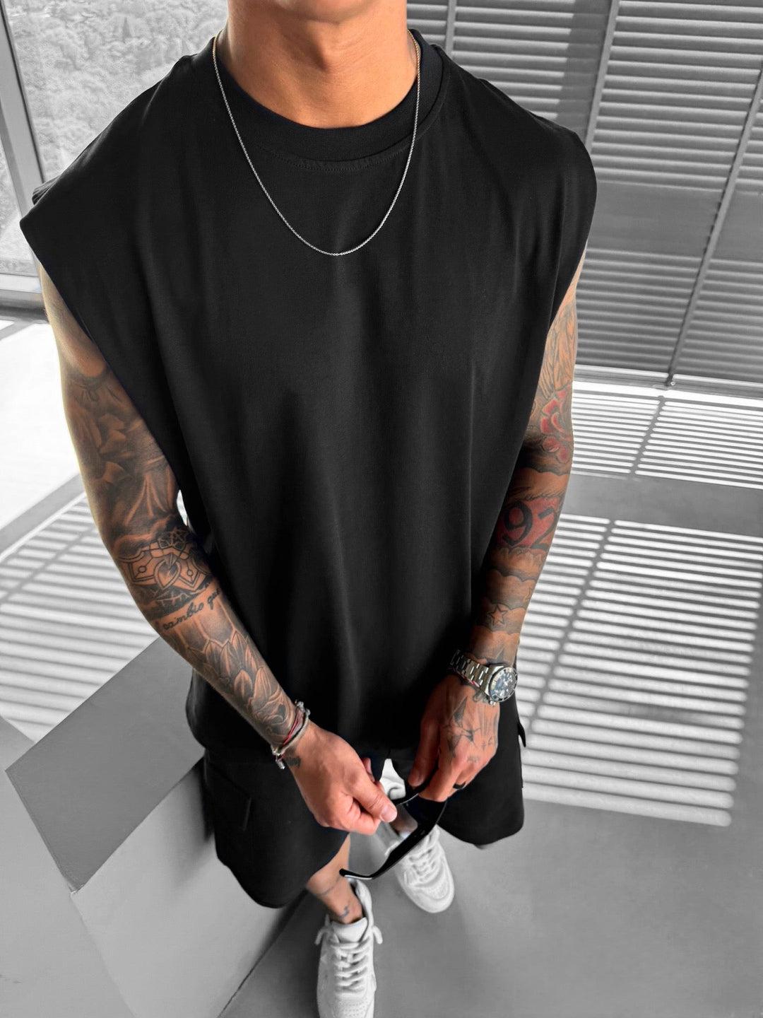 Oversize Basic Tanktop - Black