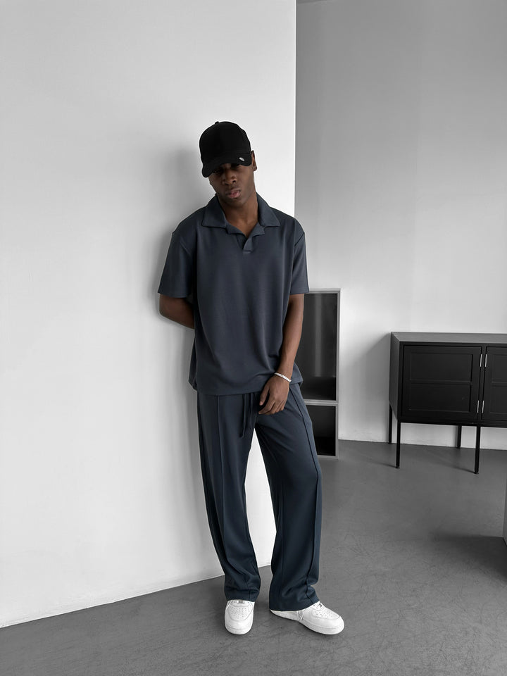 Loose Fit Polo T-shirt - Stormy Weather