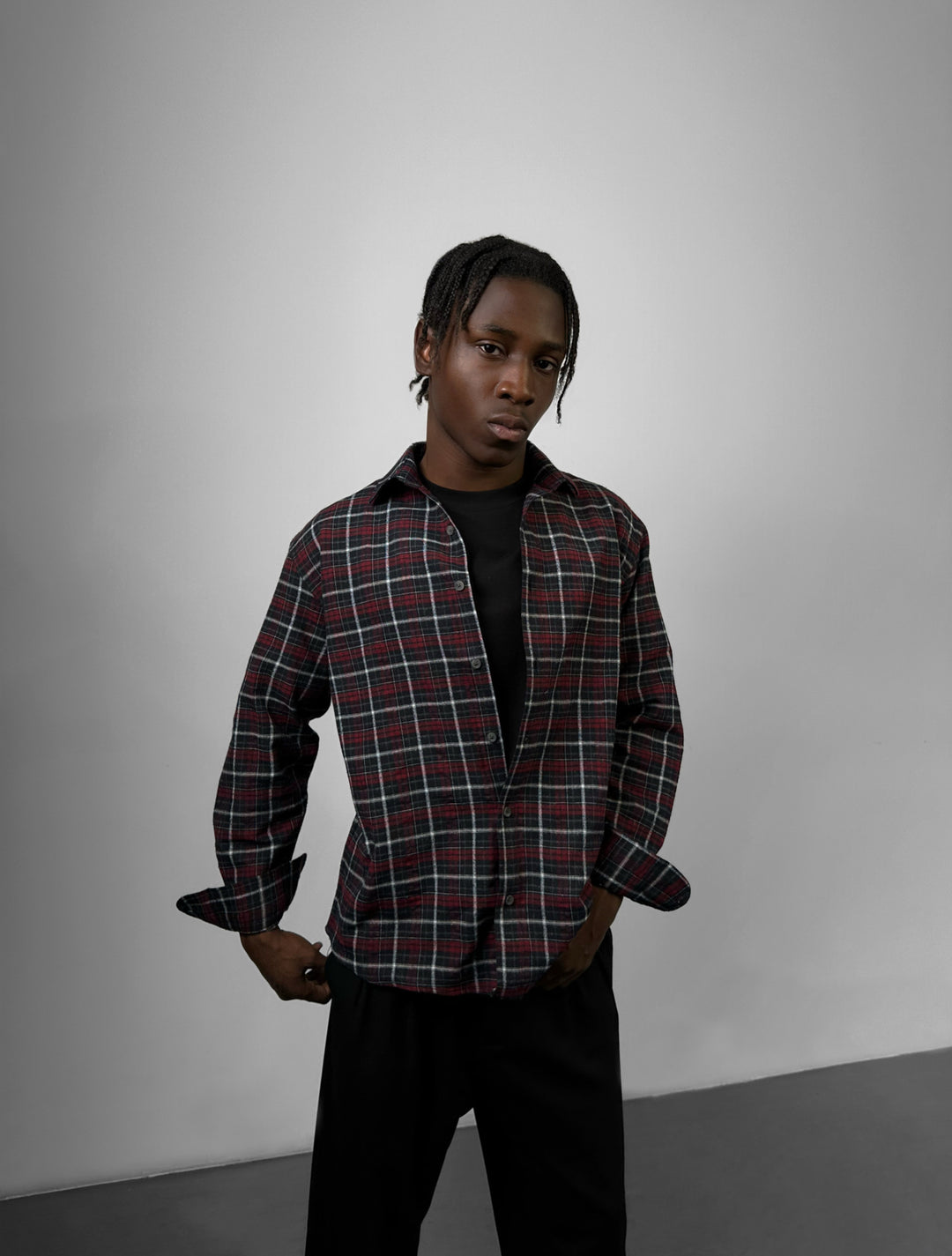 Regular Fit Classic Check Shirt - Bordeaux