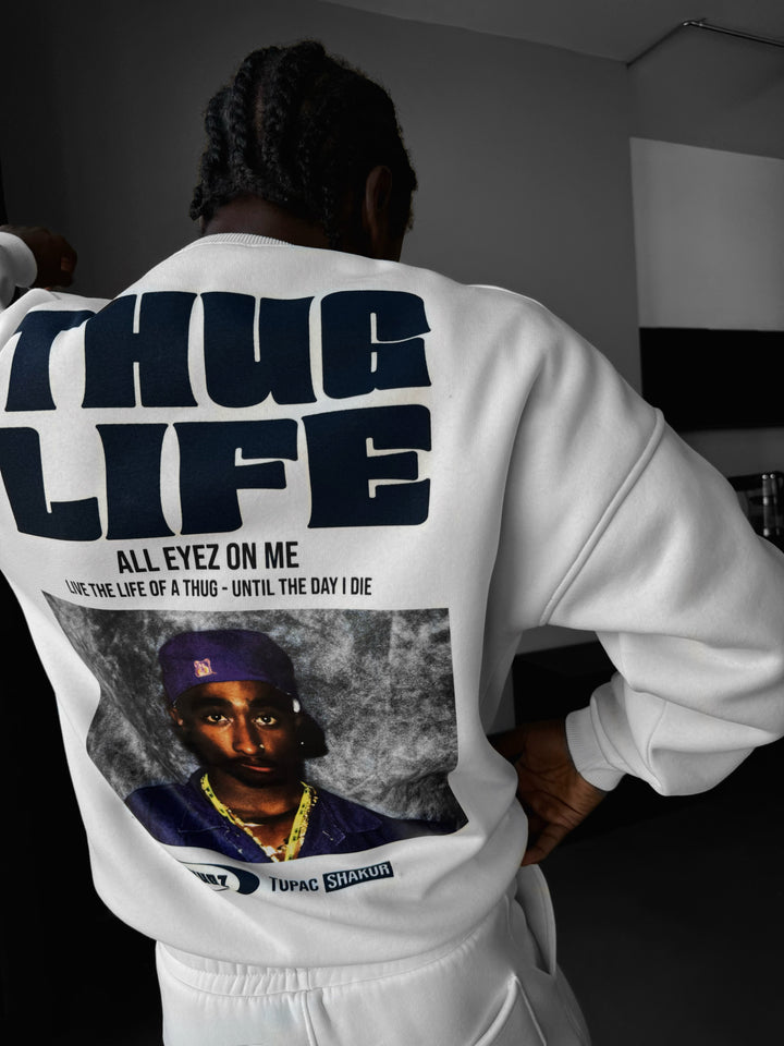 Oversize Thug Life Sweater - Ecru