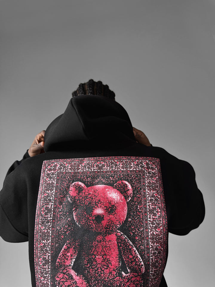 Oversize 'Stay Traditional' Hoodie - Black and Red