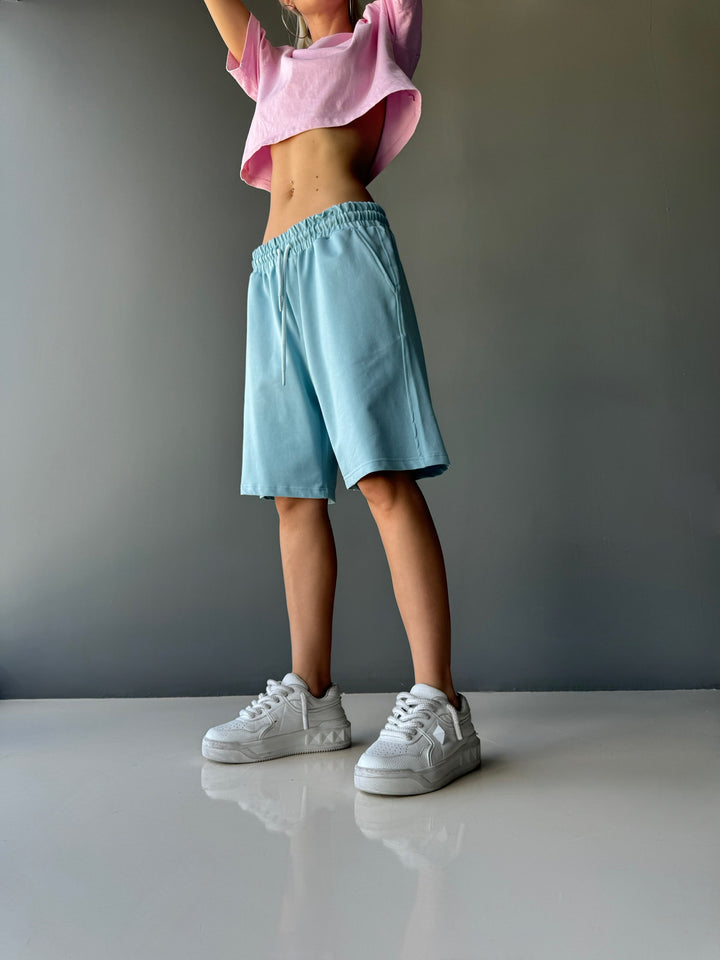 Loose Fit Shorts - Ice Blue