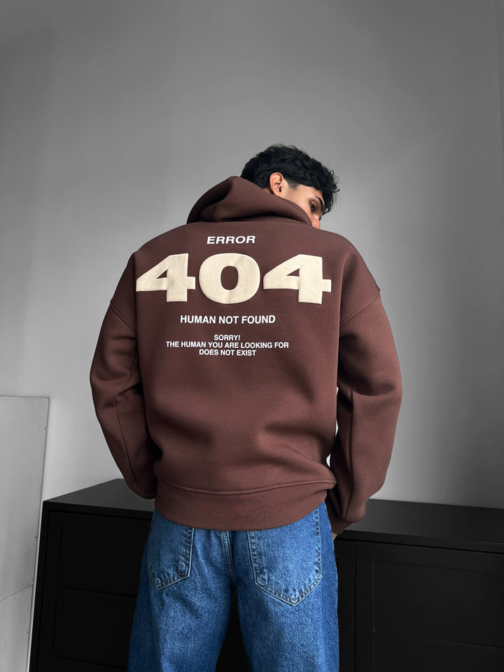 Oversize 404 Hoodie - Brown
