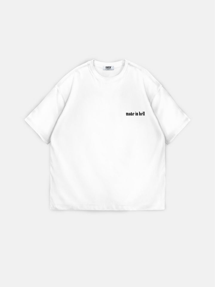 Oversize Made in Hell T-shirt - Ecru