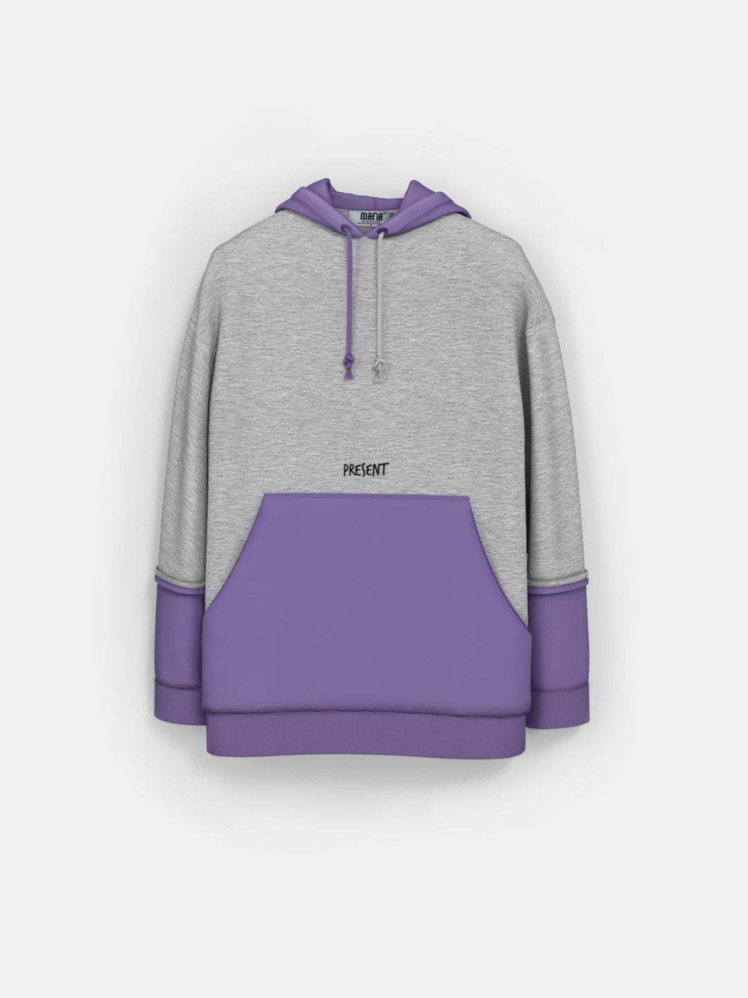 Oversize two color Hoodie - Lila