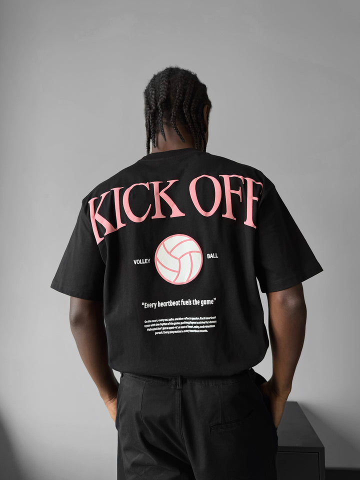 Oversize 'Kick Off‘ T-Shirt - Black