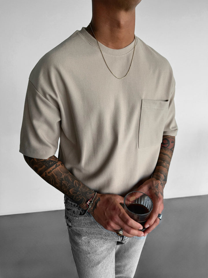 Oversize Pocket T-shirt - Beige