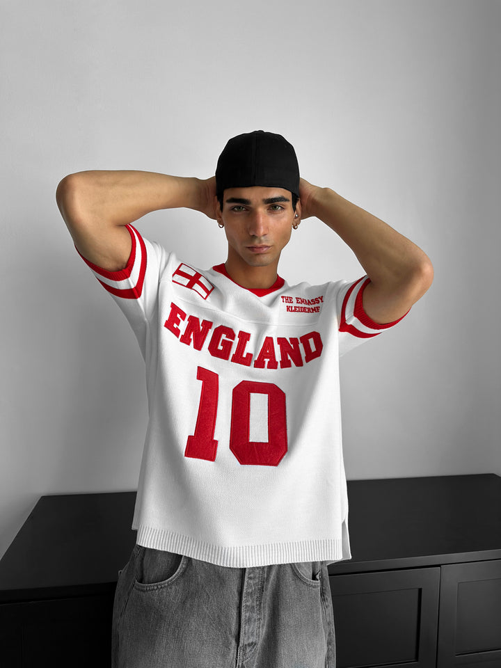 Oversize England Knit T-shirt - White