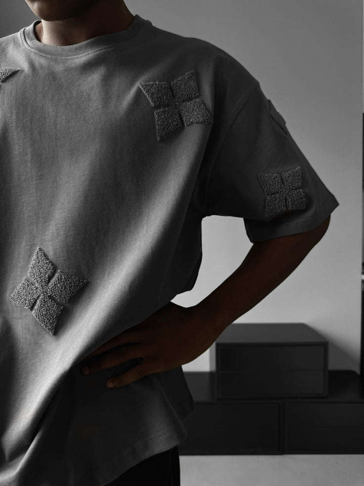 Oversize Detailed T-Shirt - Anthracite