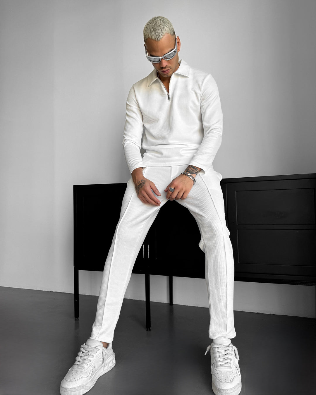 Pleated Suit Trousers - Ecru