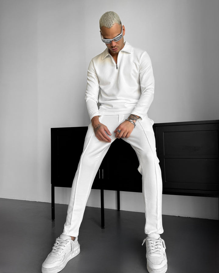 Pleated Suit Trousers - Ecru