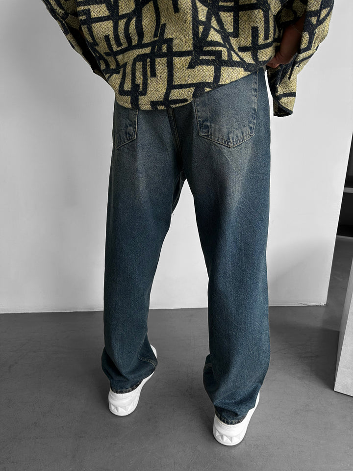 Front Line Baggy Jeans - Dark Blue