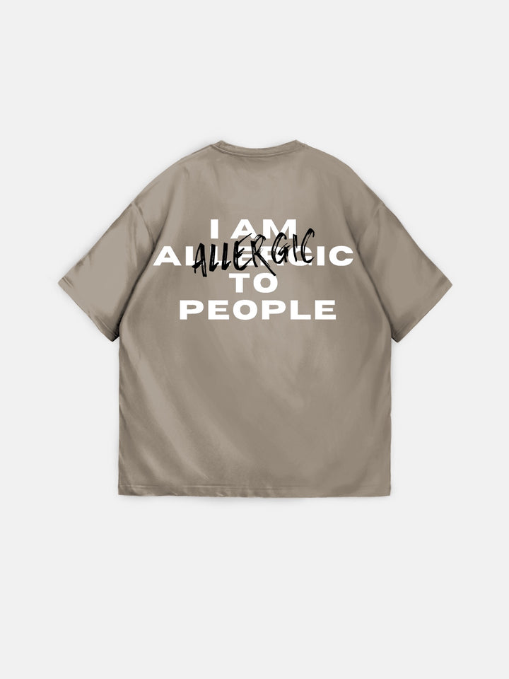 Oversize Allergic T-Shirt - Beige