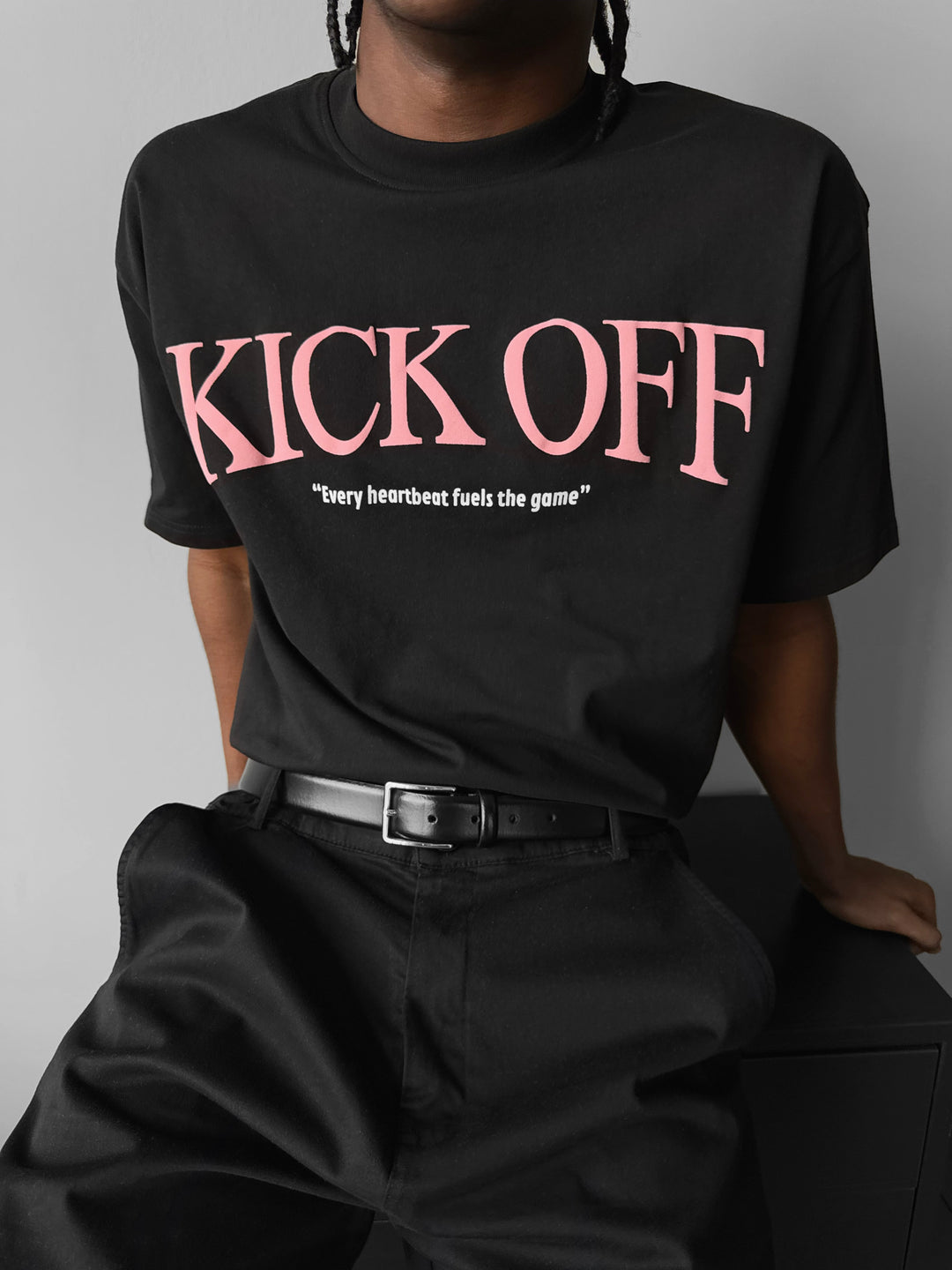 Oversize 'Kick Off‘ T-Shirt - Black