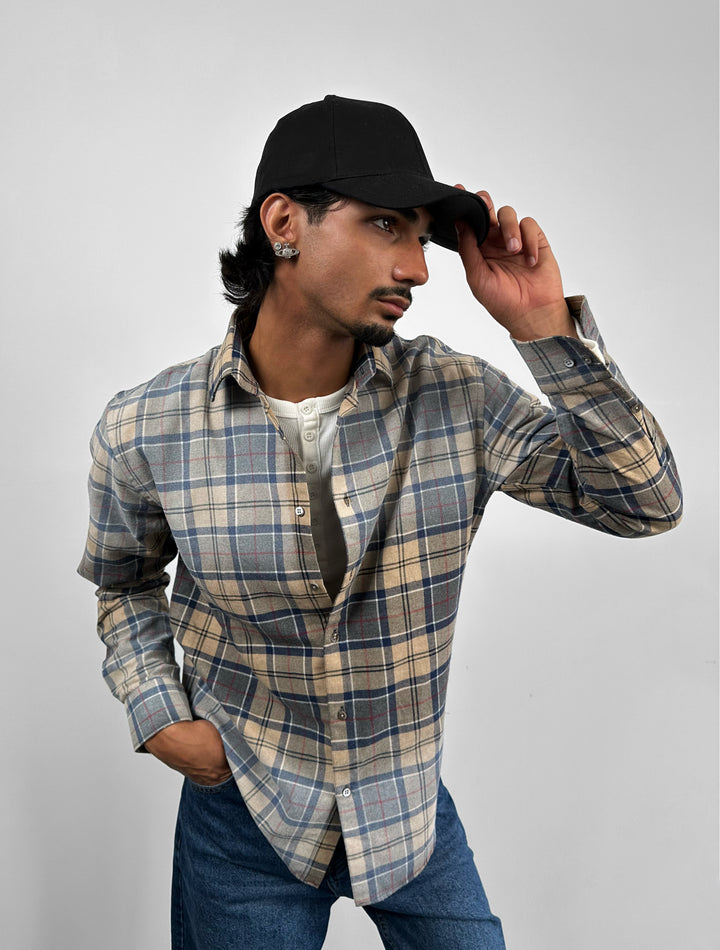 Regular Fit Classic Plaid Shirt - Indigo