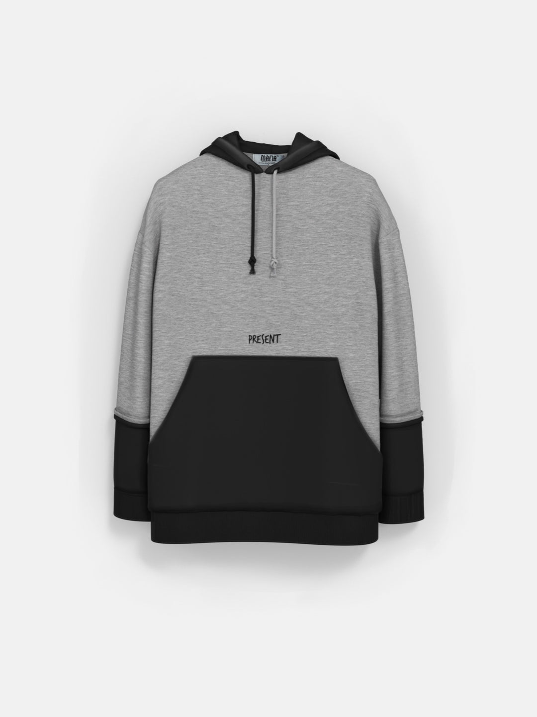 Oversize two color Hoodie - Black